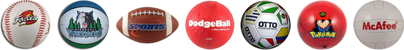 Custom rubber kickballs and dodgeballs for schools.
